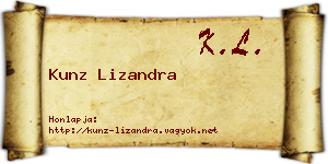 Kunz Lizandra névjegykártya
